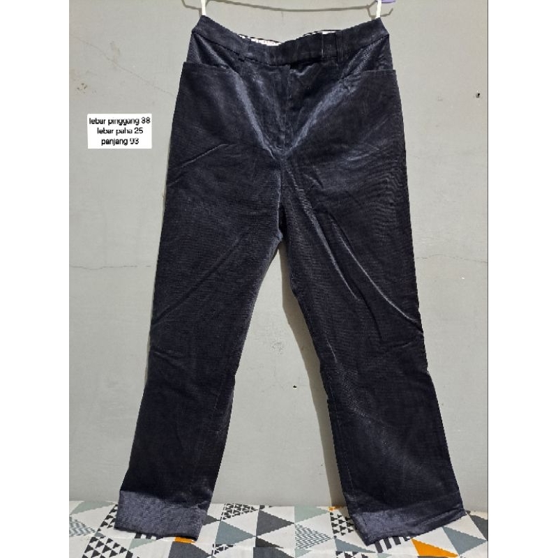 (PRELOVED) Celana corduroy lanvin hitam