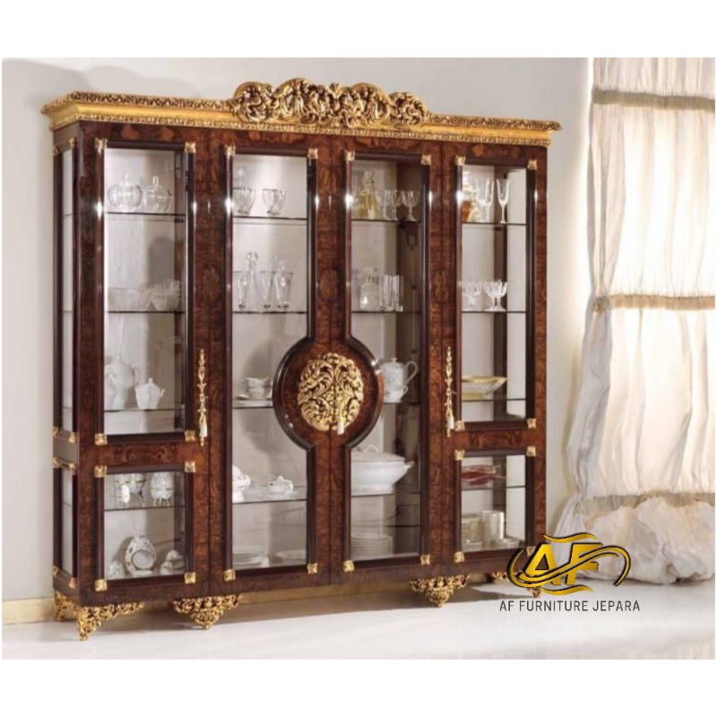lemari hias mewah, lemari hias kaca, lemari hias luxury