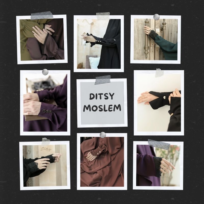 Gamis Ditsy Moslem Lenora Lyara Syari Polos Mazen Mina
