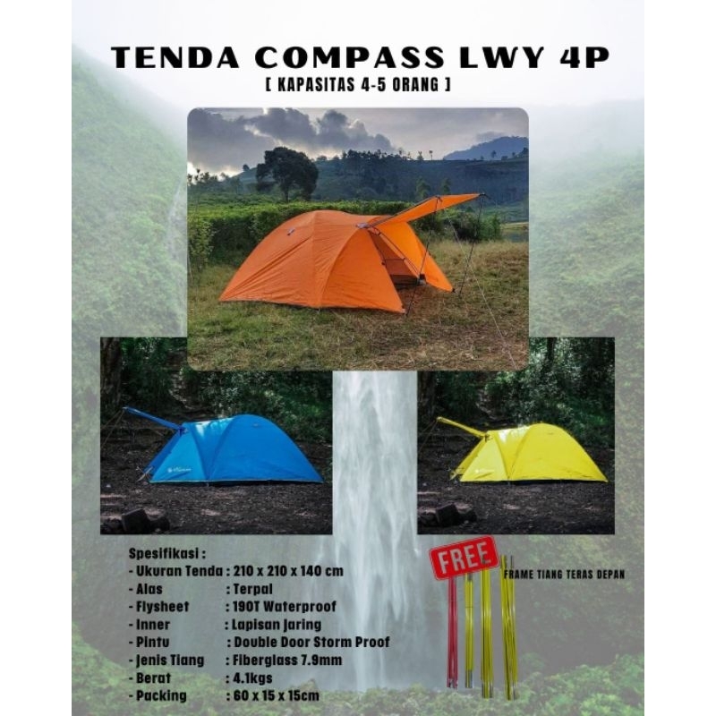 TENDA LWY KOMPAS -TENDA CAMPING 4 ORANG