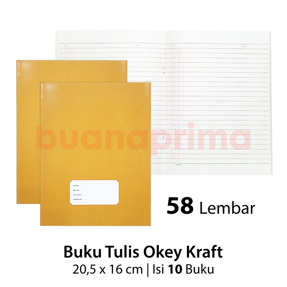 

Buku Tulis Okey Kraft 58 Lembar isi 1 buku Sampul Coklat Notebook Sekolah Kwarto x D8I5
