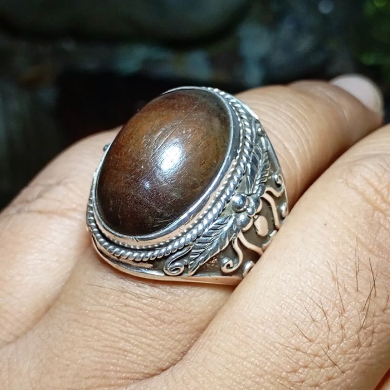 Cincin Pria Batu setigi Stigi Perak Silver 925