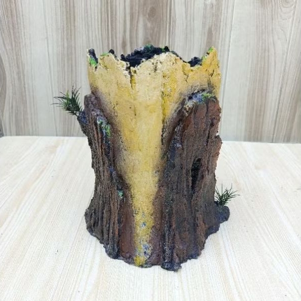 pot relief bentuk kayu mengelupas 4 inch T*22cm