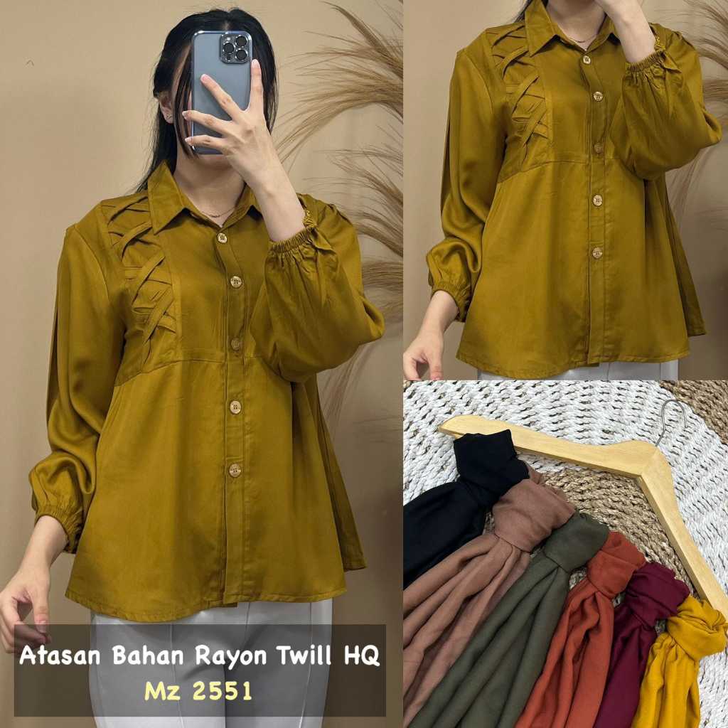 JIONZ - CELIN LD 105 BASIC KEMEJA ATASAN WANITA BLOUSE RAYON TWILL BAHAN LEMBUT PREMIUM