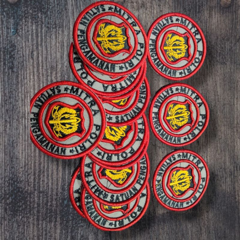 Logo Mitra Polri Satpam Bordir Timbul