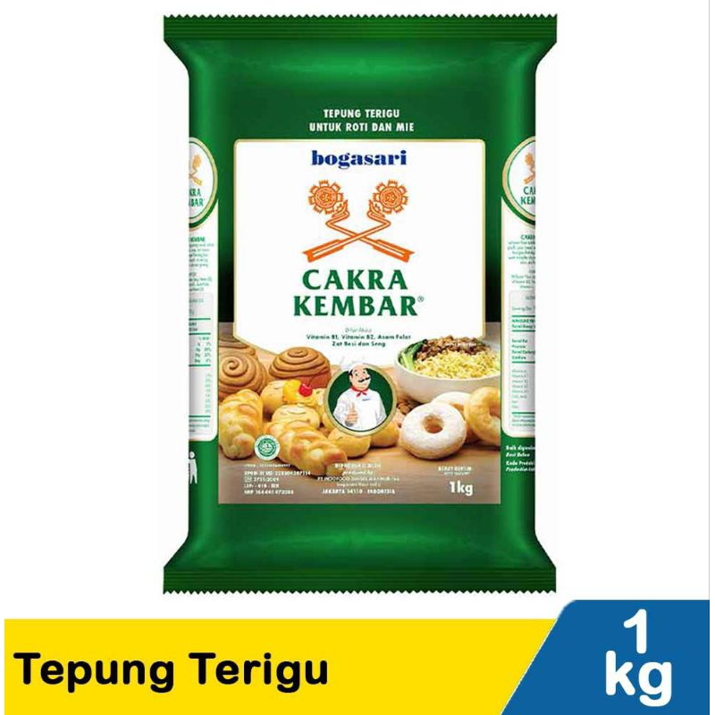 

Tepung terigu Cakra kembar 1kg