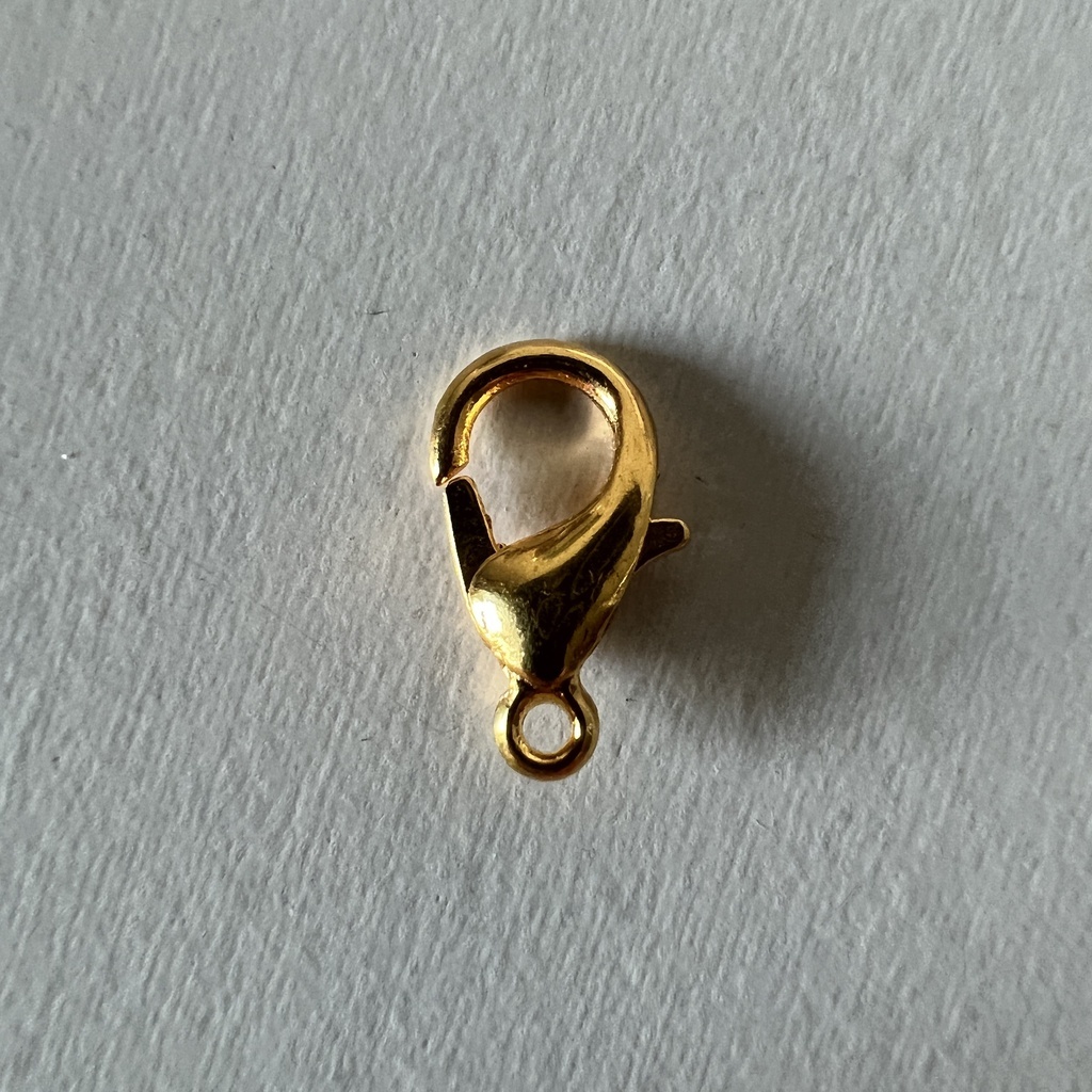 Pengait Tali Kait Udang Gold Emas 10x5 mm 1pcs Kokot Kalung Gelang Resin Gantungan Kunci Ganci Logam