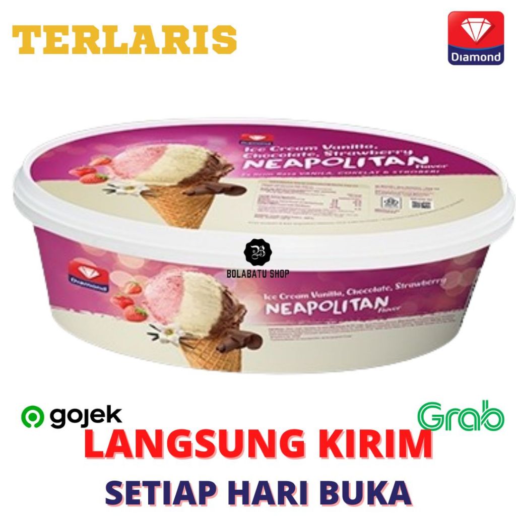 

Es Krim Diamond 700 mL Neapolitan Neopolitan (Vanilla Cokelat Stroberi