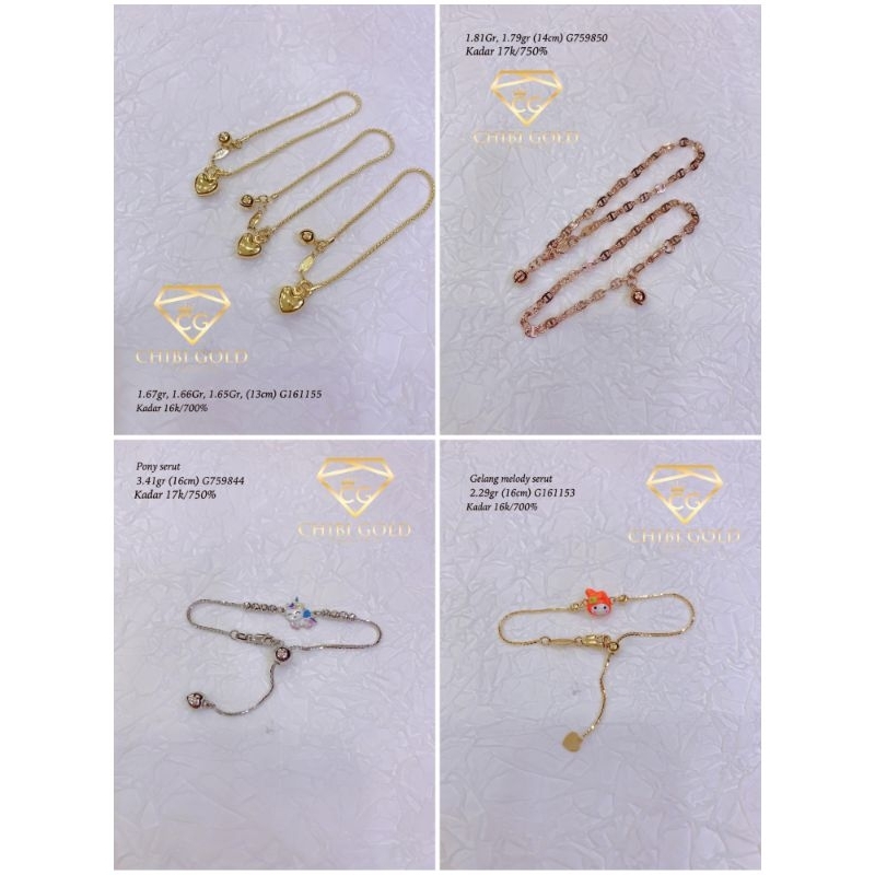 CHIBIGOLD - Gelang anak emas 700 16K G161155 G759844 G161153  - Chibigold
