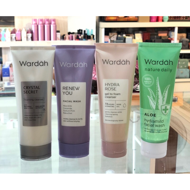 WARDAH CRYSTAL SECRET WACE WASH/RENEW YOU FACE WASH/HYDRA ROSE FOAM CLEANSER/ALOEVERA FACIAL WASH