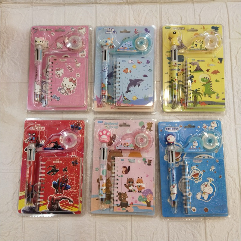 

PAKET SET ALAT TULIS 3in1 8023 SPIDERMAN,DORAEMON,DINO,KITTY