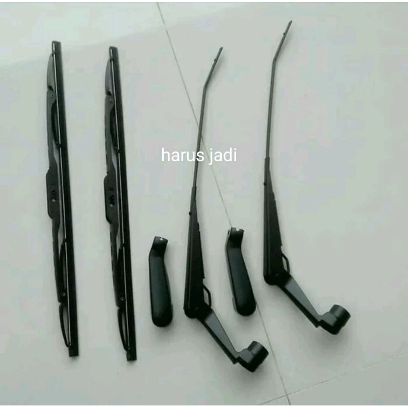 wiper arm gagang wiper plus karet wiper kijang super grand rover jantan 1set