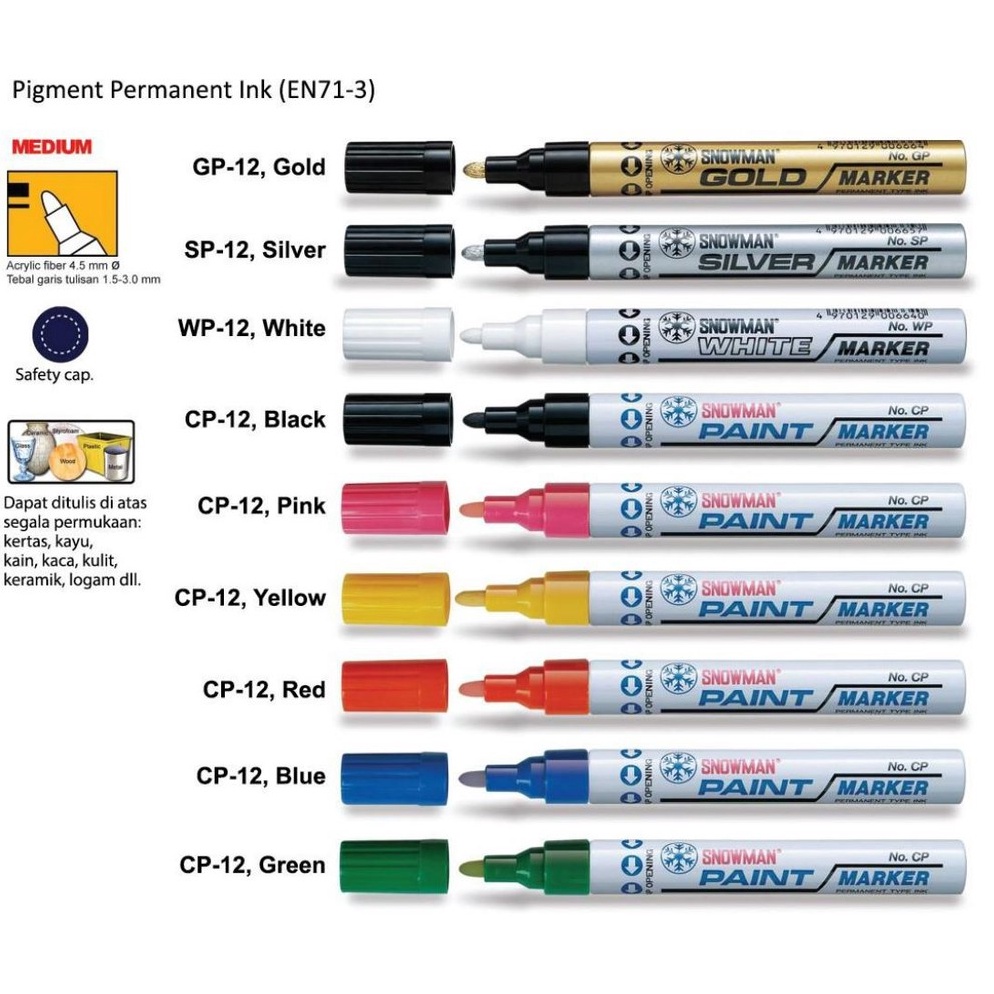 

Paling Laku SPIDOL PAINT MARKER SNOWMAN MEDIUM TIP