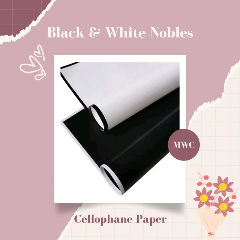 

[❗Wajib Beli Paper Core]Cellophane Paper Black & White Nobles