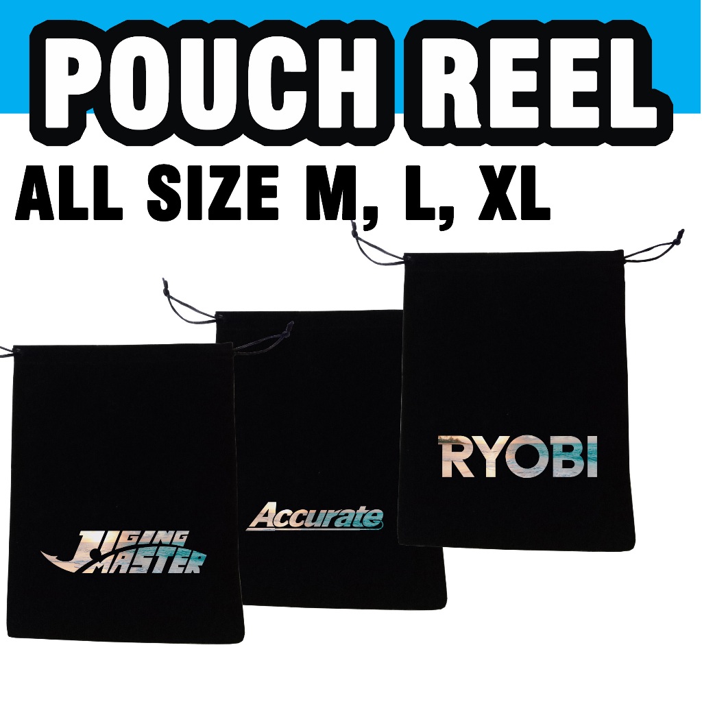 Sarung Pouch Tas Reel Pancing JM Accurate Ryobi Bahan Beludru  Halus Serbaguna