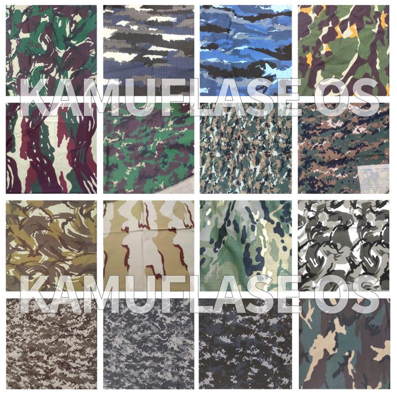 KODE V15J Bahan kain Ripstop loreng army kain loreng Brimob TNI AD AU AL NKRI Banser PP Multicamp dl