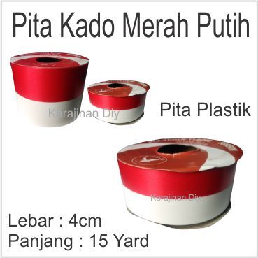 

Pita Kado Merah Putih plastik 4cm