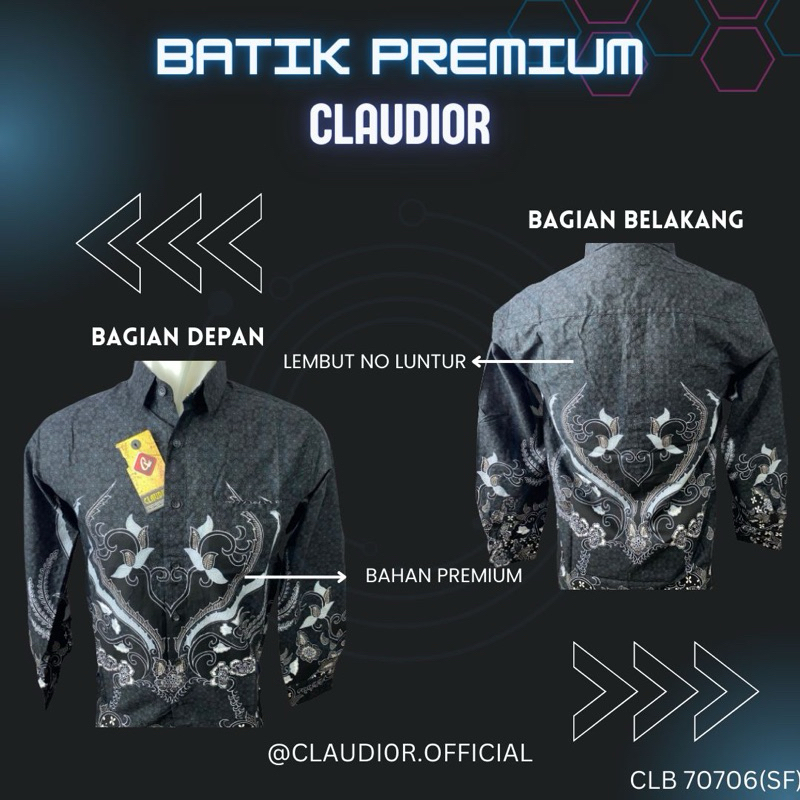Kemeja Batik Panjang Claudior Slimfit Original 100% CLB70706(SF)