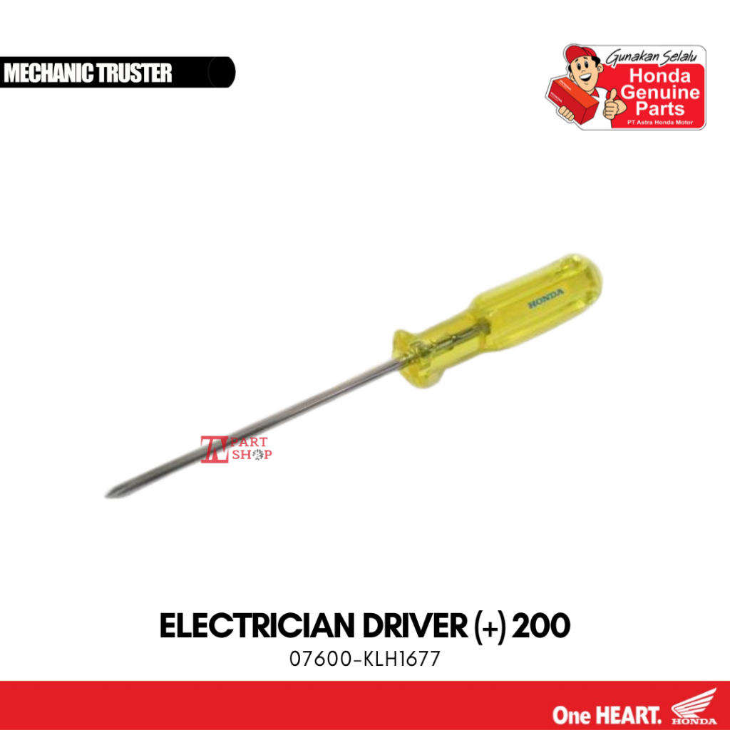 Obeng (+) Kecil Electric (Electrican Driver (+) 200) Original Honda KOWA / 07600-KLH1677