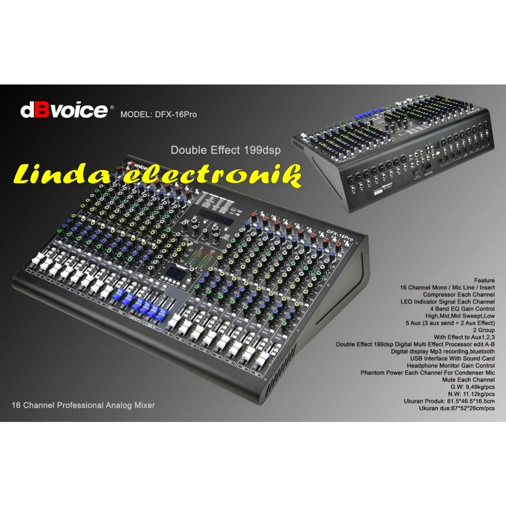 MIXER DBVOICE DFX 16 PRO DFX16PRO DFX16 PRO DFX 16PRO ORIGINAL