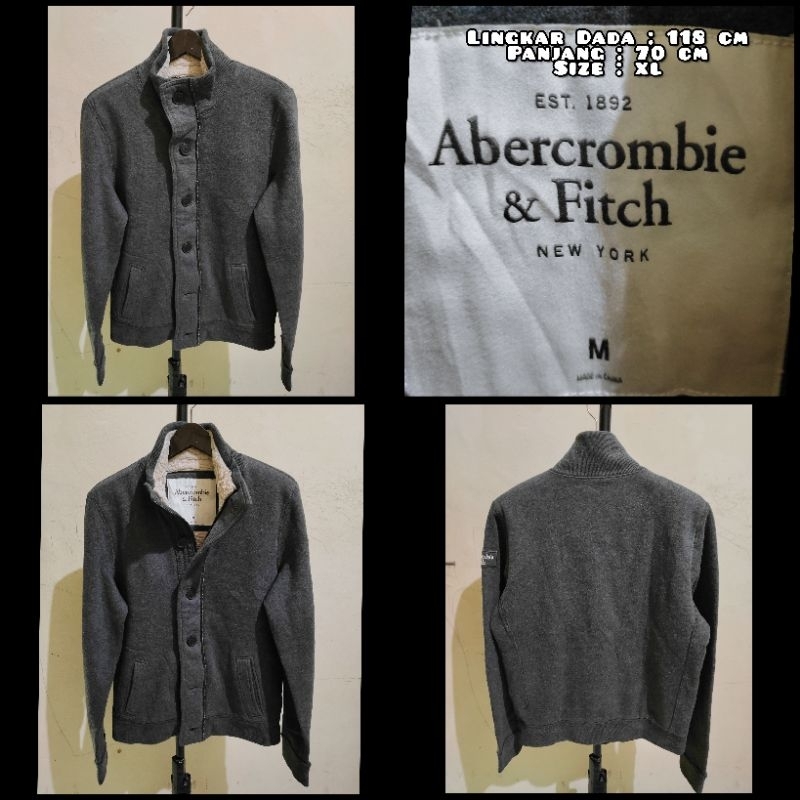 Jaket Model Varsity Tebal Merk Abercrombie Second Original.