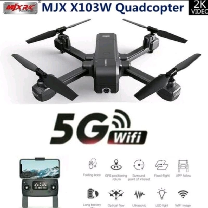 MJX X103W Drone GPS 8MP Kamera 2.4/5GHz WiFi 14 Menit Penerbangan