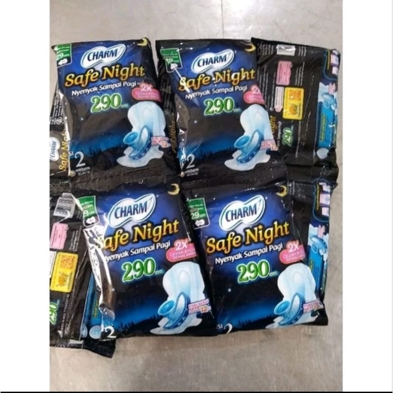 charm safe night 29cm 1 renceng per renceng isi 10plastik per plastik isi 2pcs pembalut