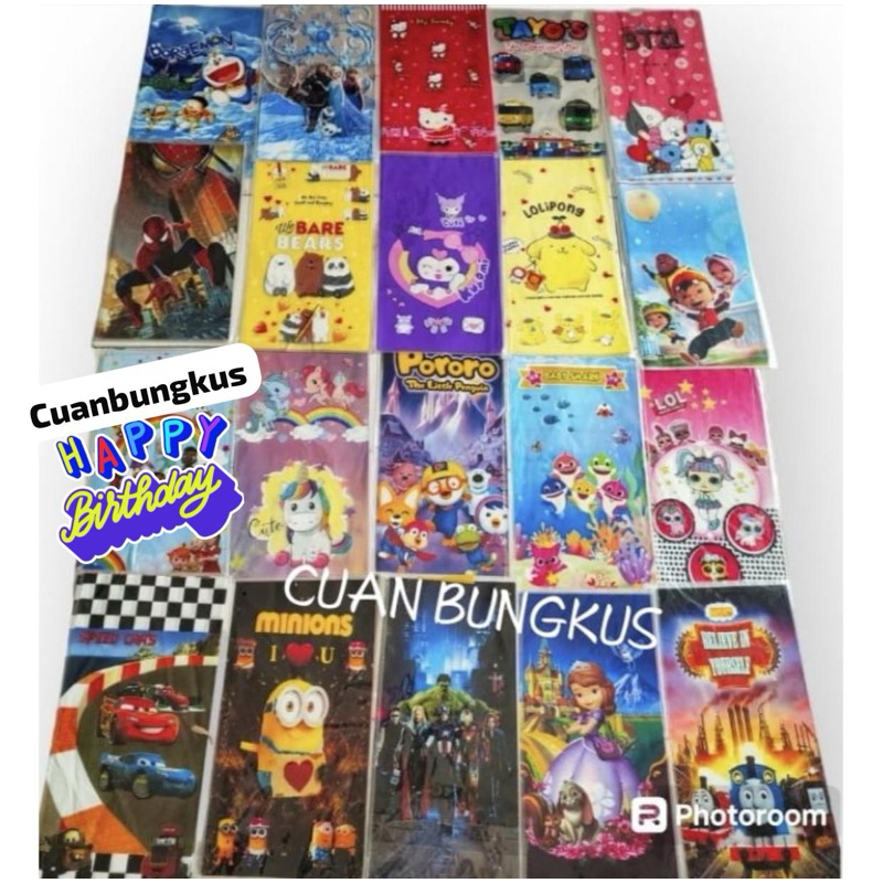 

ALL VARIAN (Isi 10)Plastik Snack Ulang Tahun (ultah) 22x40 / Plastik Karakter / Plastik OPP KUROMI