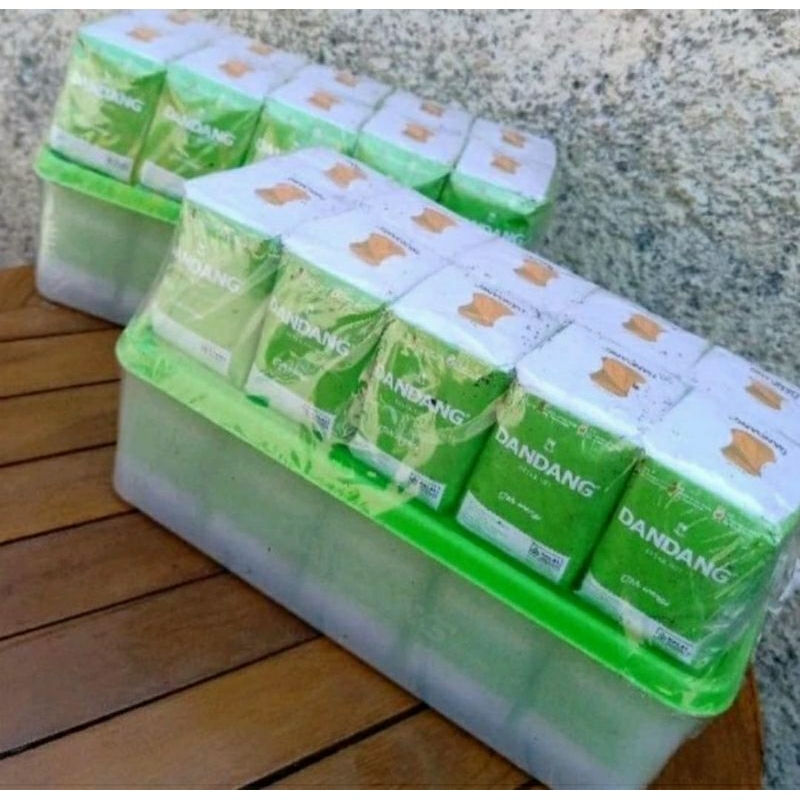 

Teh tubruk Cap Dandang HIJAU, 2 Pack atau 20x40 gram, Wangi Melati GRATIS BOX Tupperware