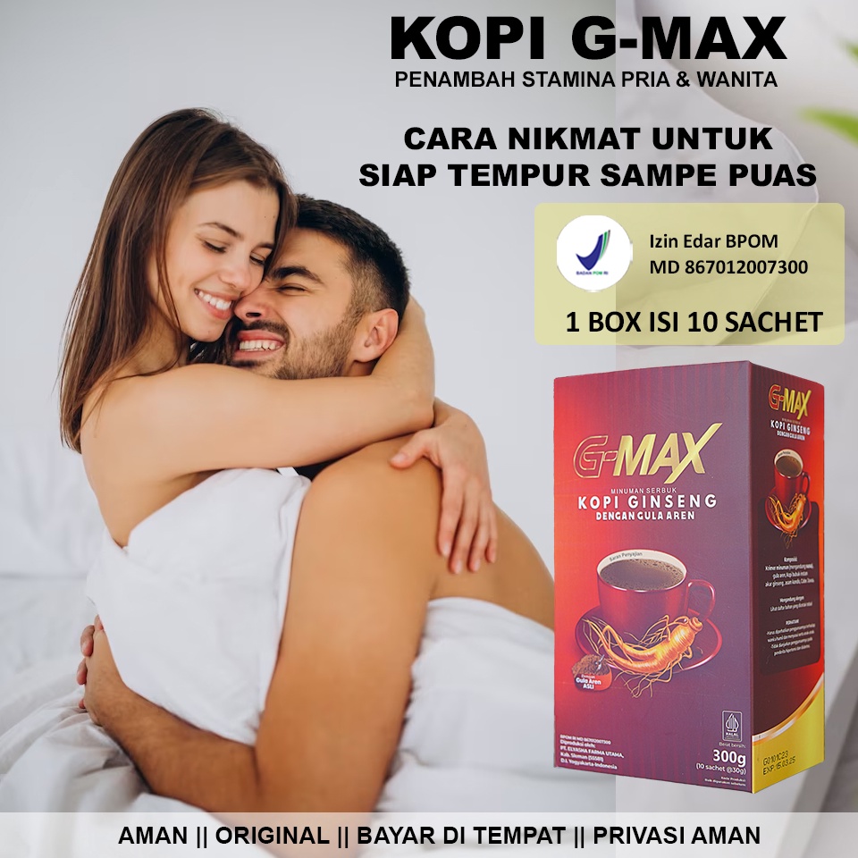 

zr Best Produk COFFE G MAX 1 box isi 1 sachet kopi kuat pria tahan lama original 1 BPOM K61