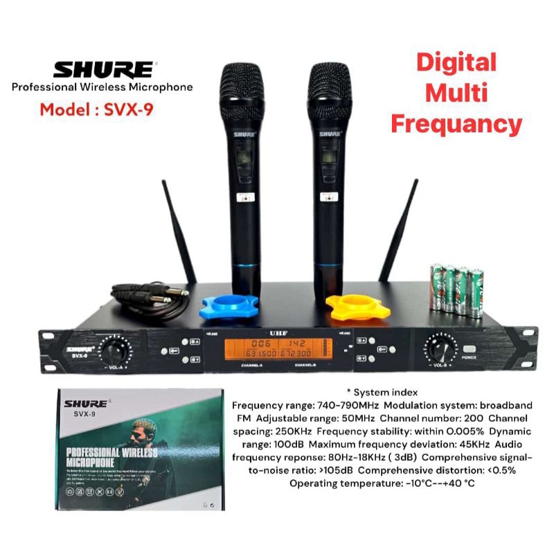 mic shure svx 9 shure svx9 wireless 200 channel uhf