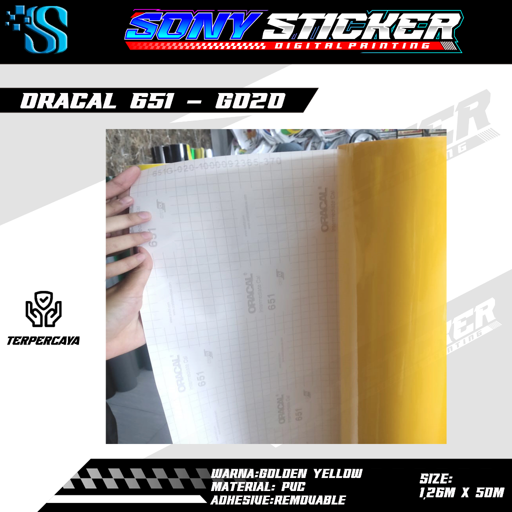 Sticker Vinyl Skotlet Oracal Glossy - Bahan Panjang Oracal Glosyy  651 (G020 G022 G025 G031 G035 G04