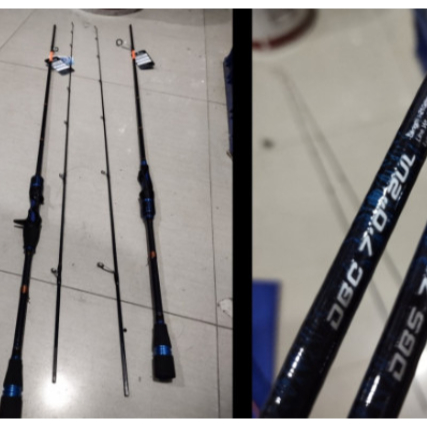 Alat Pancing Kuat Joran Daido Blue Fin Hollow Carbon 702 type Sic List Orange Ultralight BC