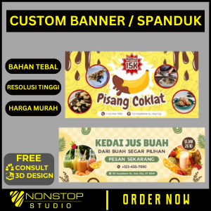 SPANDUK BANNER TOKO SEMBAKO CUCI MOTOR LAUNDRY USAHA UMKM BAHAN TEBAL PREMIUM GRATIS DESAIN