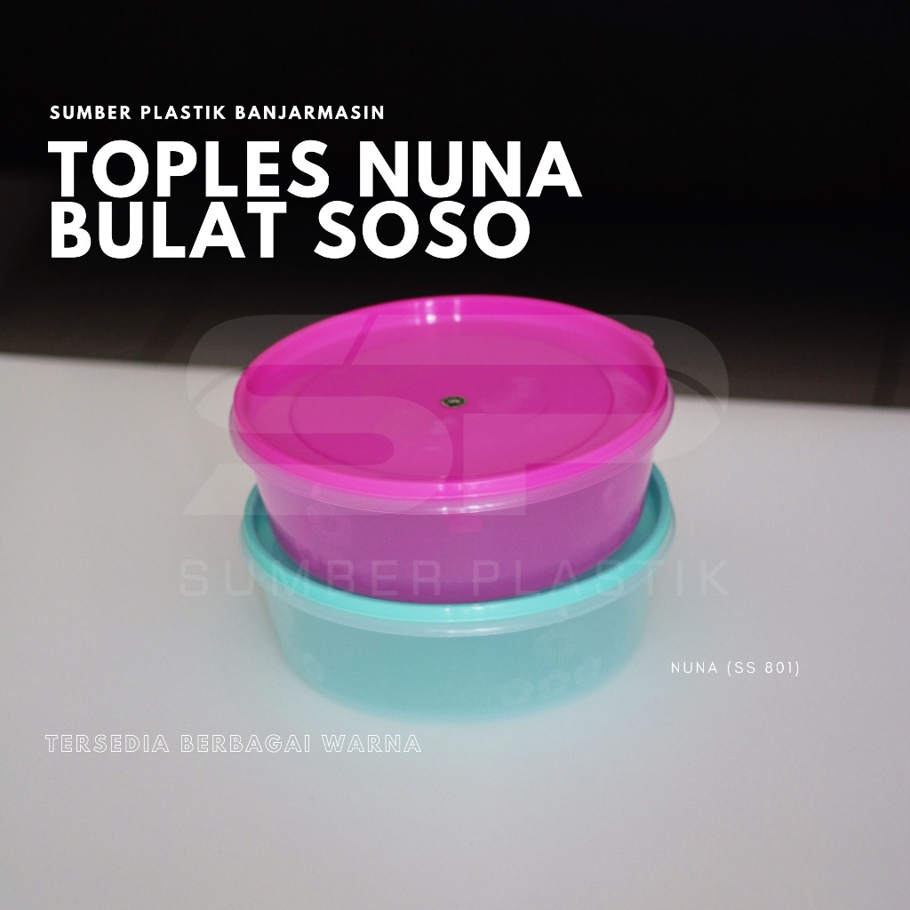Soso Toples Nuna SS801 Wadah Tempat Makanan Serbaguna Bulat Plastik Warna (Satuan)