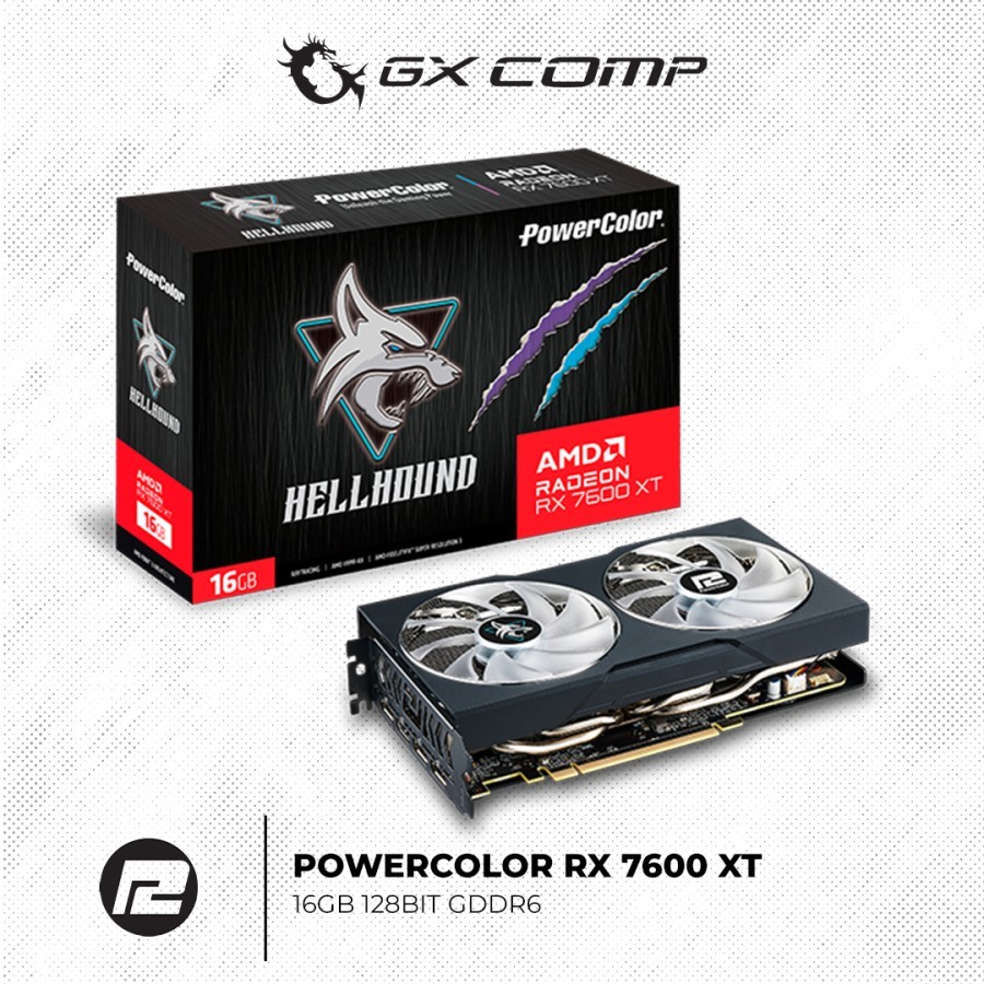 POWERCOLOR RX 7600 XT 16GB HELLHOUND | RX 7600XT 16GB GDDR6