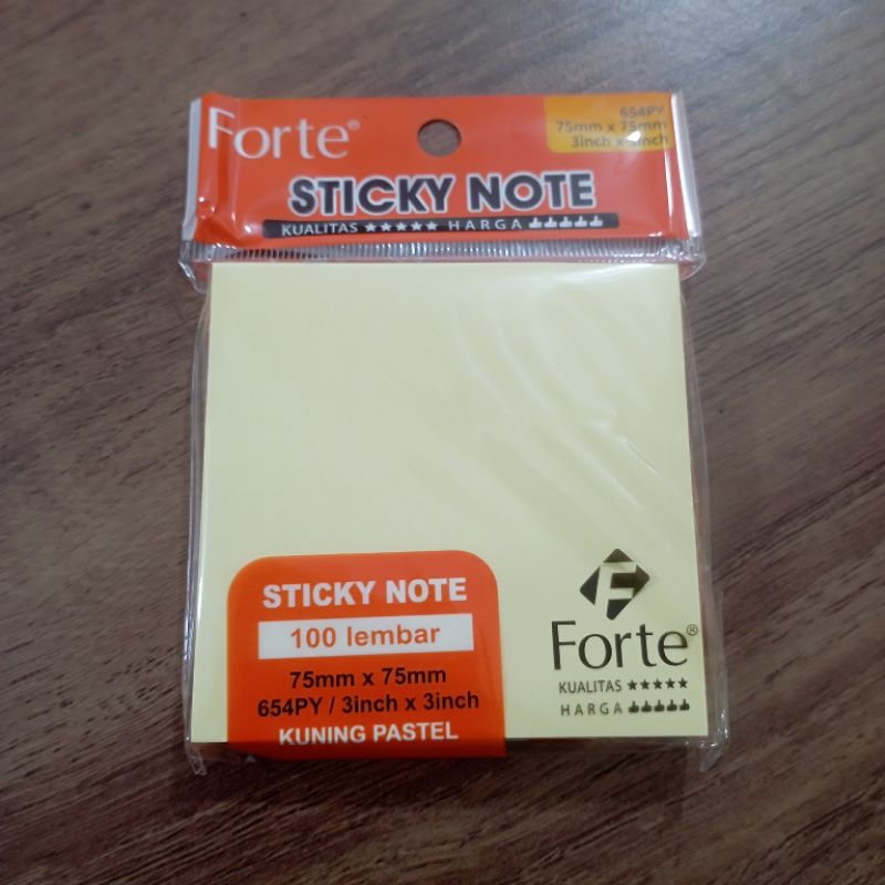 

FORTE STICKY NOTE 75MM X 75MM 3INC X 3 INC KUNING PASTEL