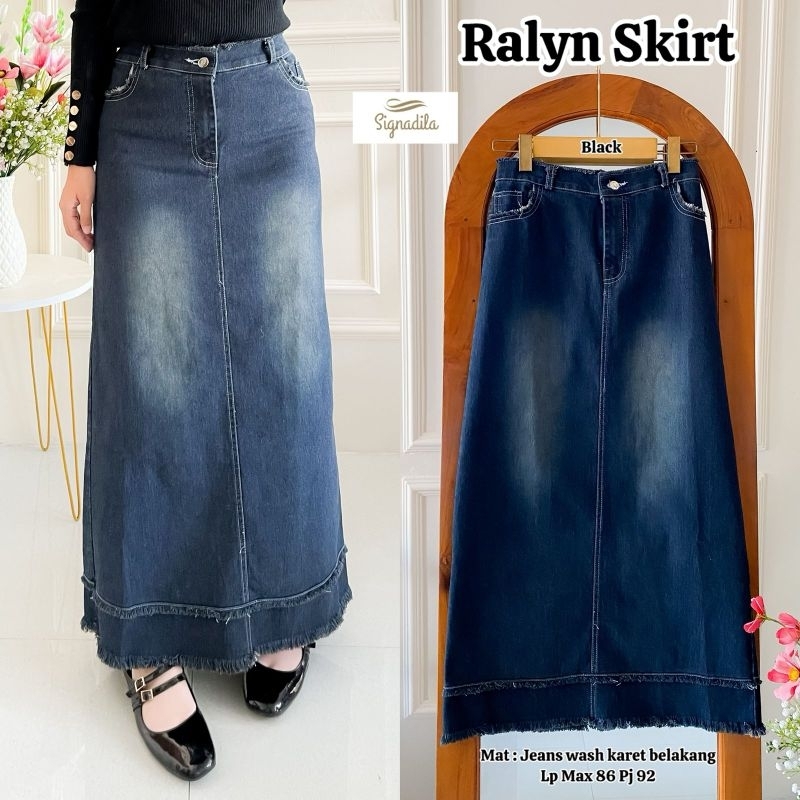 {Realpict} Hilma skirt bawahan wanita remaja kekinian terbaru outfit rok span jeans