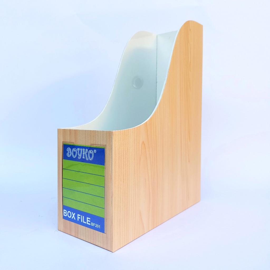 

BoyQo Boxfile Motif Kayu | Rak Penyimpanan Berkas, Majalah dan Buku Dengan Lubang Bawaan | Rak Buku Minimalis Aestetic