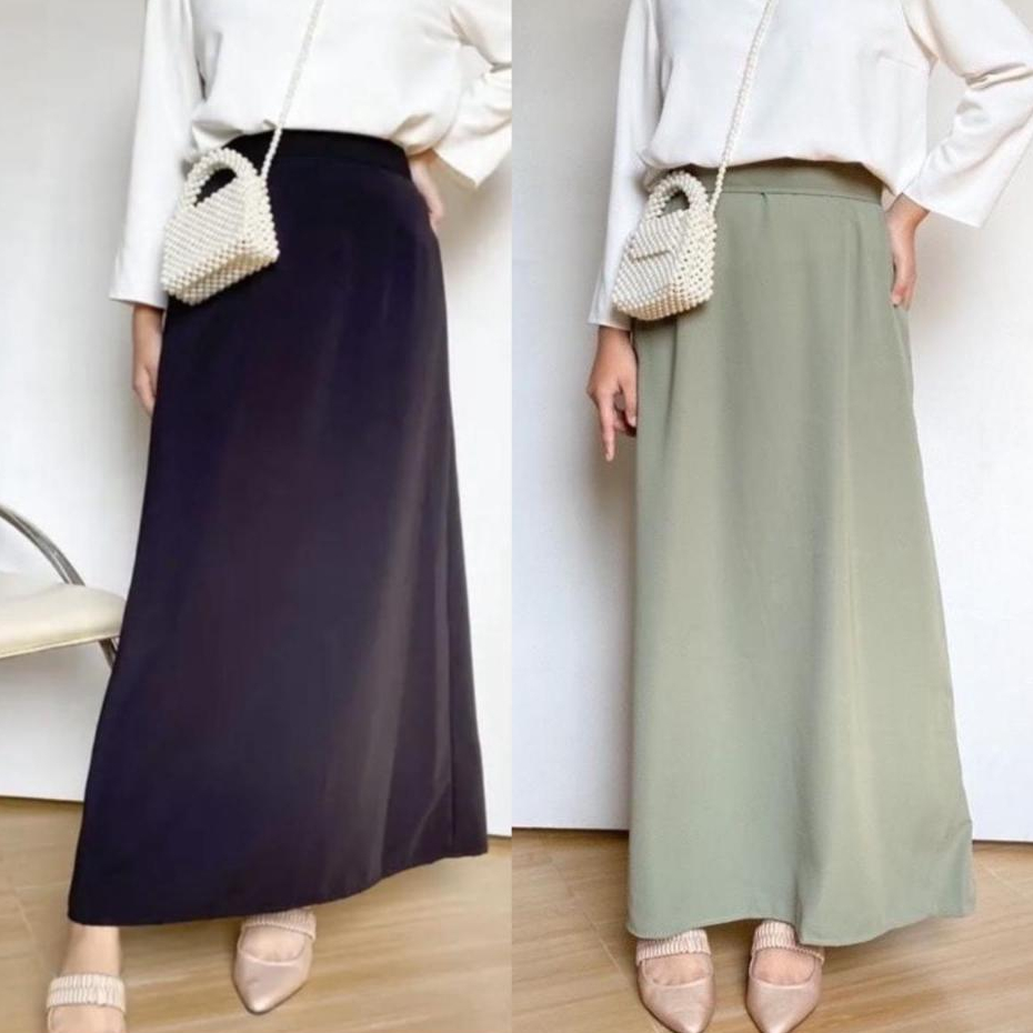 ROK POLOS A-LINE / GEA SKIRT POLOS / ROK KERJA BASIC SKIRT WANITA