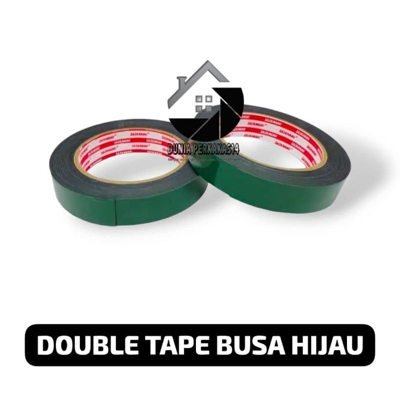 

DOUBLE TAPE BUSA HIJAU 1INCHI (24MM X 5METER)