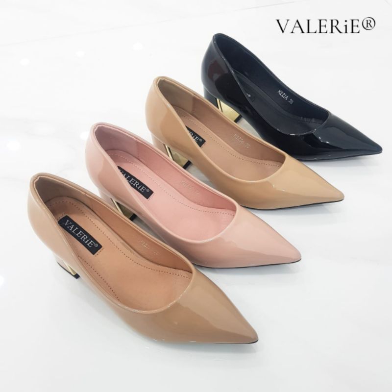 VALERIE Sepatu Tumit Tahu 6cm Kezia Glossy 36-41