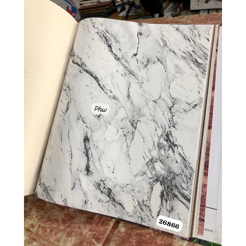 Wallpaper Dinding Marmer Marble Granit Abu Putih Simple Perfect