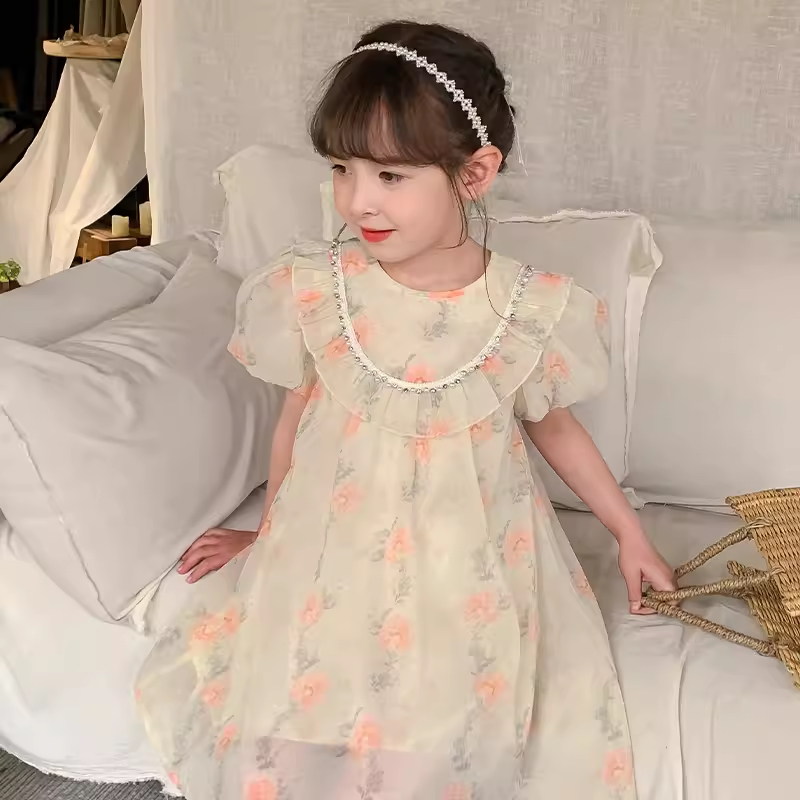 Girl Green Sage Dress Baju Pesta Party Gaun Ulang Tahun Birthday Hijau Pupus Elegan anak Perempuan C