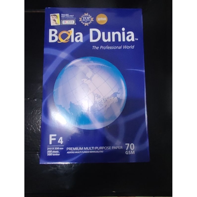 

Kertas HVS. Bola Dunia. (F4).