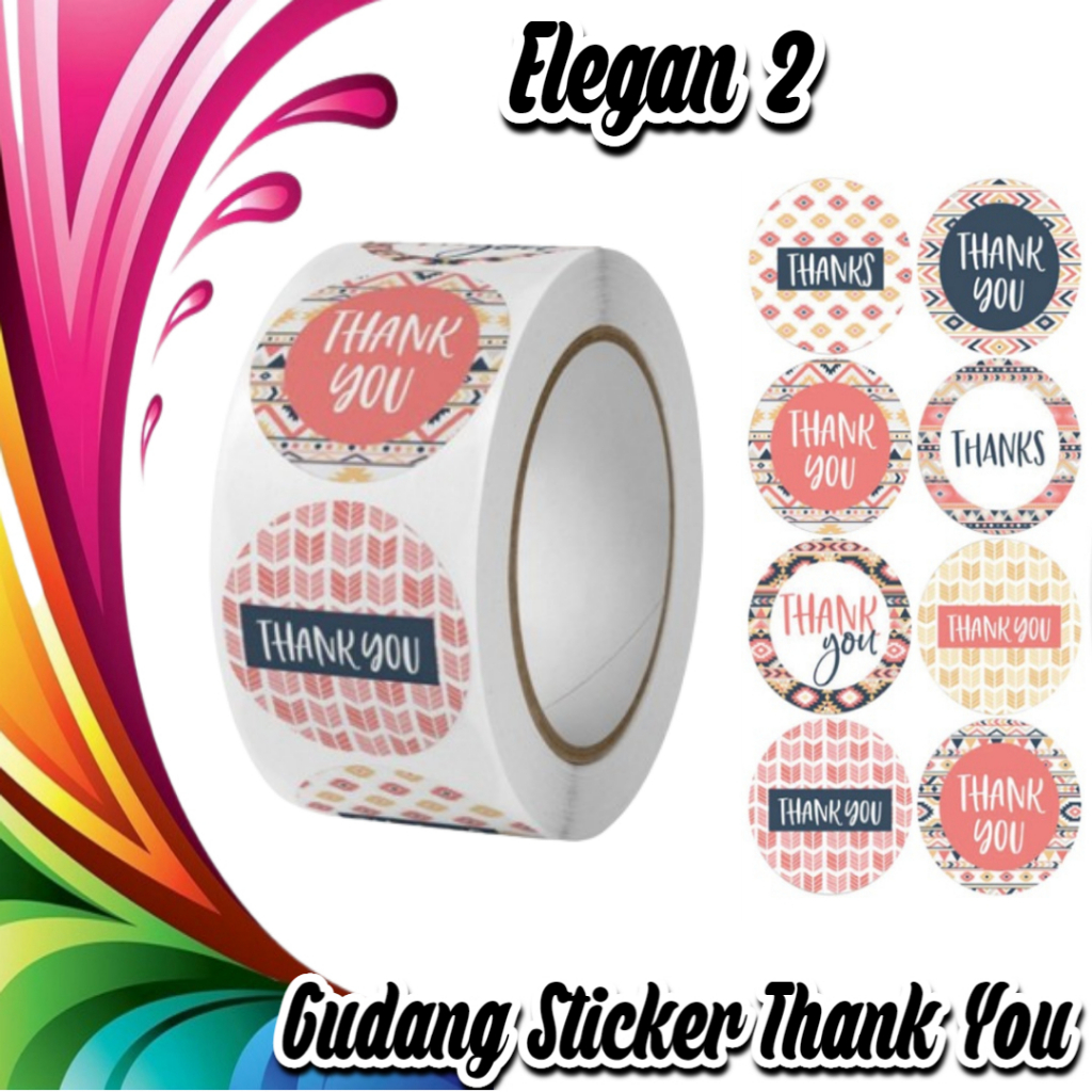

STICKER THANK YOU STICKER TERIMA KASIH TINGGAL KUPAS & TEMPEL WARNA CERAH TAJAM (ELEGAN 2)