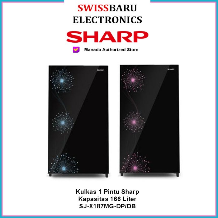 MANADO - Kulkas 1 Pintu Sharp SJ-X187MG-DP/DB Kapasitas 166 Liter 187MG