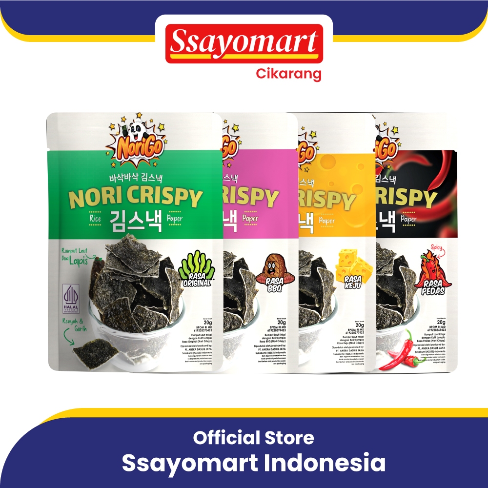 

Nori Crispy Seaweed Snack / Norigo Snack / Nori Rumput Laut Halal 20g