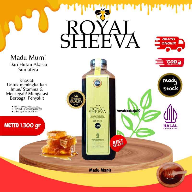 

madu murni royal sheeva madu premium hutan akasia sumatera halal mui lulus uji lab