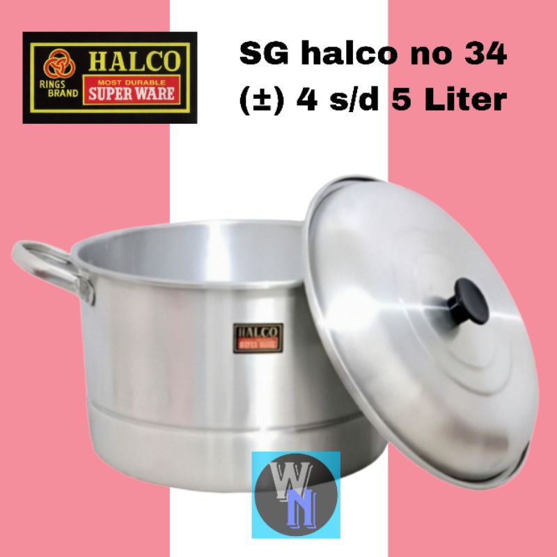 HALCO-Dandang halco No 34 cm ( 4 s/d 5 Liter )/Langseng nasi/Panci kukus/panci serbaguna halco No 34